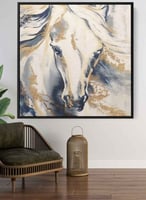 لوحة كانفاس مربع على إطار خشبي، تصميم فن زيتي للخي...