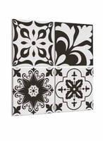 طقم من ٤ لوحات كانفاس مربع على إطار خشبي، تصميم أش...