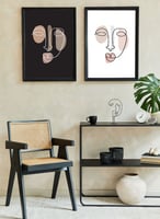 طقم لوحات مقسمه من قطعتين بتصميم وجه انثى