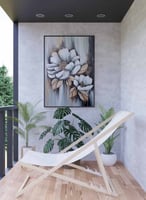 لوحة كانفاس على إطار خشبي، تصميم فن تجريدى للزهور،...