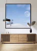 لوحة كانفاس مربع على إطار خشبي، تصميم لقد حل الشتا...