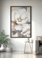 لوحة كانفاس على إطار خشبي، تصميم فن تجريدى للزهور،...