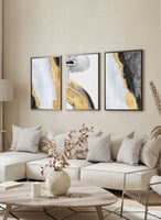 طقم من 3 لوحات كانفاس على إطار خشبي، تصميم رسم يدو...