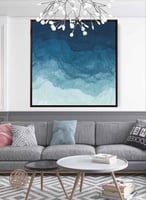 لوحة كانفاس مربع على إطار خشبي، تصميم فن تجريدي لم...