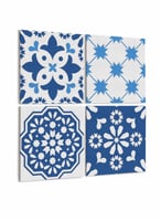 طقم من ٤ لوحات كانفاس مربع على إطار خشبي، تصميم أن...