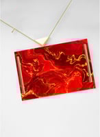 صينية تقديم مصنوعة من الأكريليك بمقابض معدنية ذهبي...