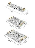 صينية تقديم مصنوعة من الأكريليك بمقابض معدنية ذهبي...