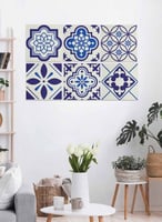 طقم من ٦ لوحات كانفاس مربع على إطار خشبي، تصميم اش...