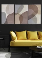 طقم من 3 لوحات كانفاس بتصميم رسم تجريدي