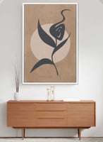 لوحة كانفاس بتصميم فن تجريدي زهرة