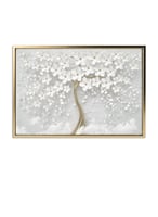 لوحة زهور بيضاء كانفاس