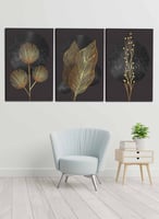 طقم من ٣ لوحات كانفاس على إطار خشبي، تصميم رسم تجر...