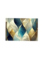 صينية تقديم مصنوعة من الأكريليك بمقابض معدنية ذهبي...