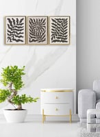 طقم من ٣ لوحات كانفاس على إطار خشبي بتصميم فن تجري...