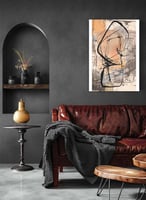 لوحة كانفاس على إطار خشبي، تصميم فن تجريدي، للمنزل...