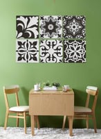 طقم من ٦ لوحات كانفاس مربع على إطار خشبي، تصميم اش...