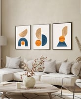 طقم لوحة على الجدار 3 قطع بتصميم دوائر عصرية ملونة