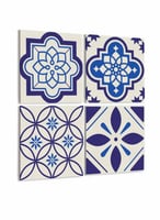 طقم من ٤ لوحات كانفاس مربع على إطار خشبي، تصميم أش...