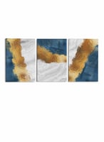 طقم من ٣ لوحات كانفاس على إطار خشبي، تصميم تجريدي...
