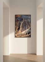 لوحة كانفاس على إطار خشبي، تصميم فن تجريدى عاصفة ك...