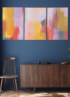 طقم من 3 لوحات كانفاس بتصميم رسم تجريدي بالألوان ا...