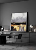 لوحة كانفاس مربع على إطار خشبي، تصميم فن تجريدي، ل...