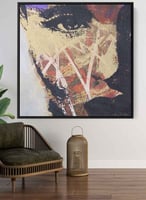 لوحة كانفاس مربع على إطار خشبي، تصميم فن زيتي لعيو...