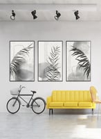 طقم من 3 لوحات كانفس بتصميم أوراق النبات