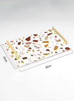 صينية تقديم مصنوعة من الأكريليك مزخرفة بتصميم ملون...