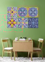 طقم من ٦ لوحات كانفاس مربع على إطار خشبي، تصميم اش...