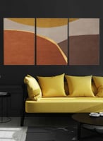 طقم من ٣ لوحات كانفاس على إطار خشبي بتصميم جدارية...