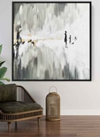 لوحة كانفاس مربع على إطار خشبي، تصميم فن زيتي، للم...