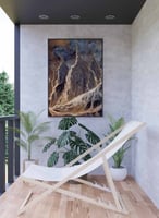 لوحة كانفاس على إطار خشبي، تصميم فن تجريدى عاصفة ك...