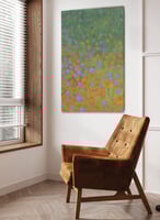 لوحة كانفاس على إطار خشبي بتصميم أزهار ملونة