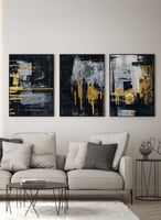 طقم من ٣ لوحات كانفاس على إطار خشبي، تصميم رسم يدو...