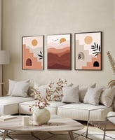 طقم من ٣ لوحات كانفاس على إطار خشبي، تصميم رسم تجر...