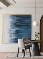 لوحة كانفاس مربع على إطار خشبي، تصميم فن تجريدي ام...