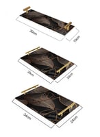 صينية تقديم مصنوعة من الأكريليك بمقابض معدنية ذهبي...