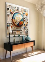 لوحة كانفاس على إطار خشبي بالفن التصوري لتصميم اشك...