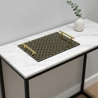 صينية تقديم من الأكريليك بتصميم مزخرف ومقابض معدني...