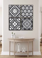 طقم من ٤ لوحات كانفاس مربع على إطار خشبي، تصميم فن...