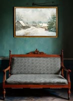 لوحة كانفاس على إطار خشبي بإطار خارجي باللون الخشب...