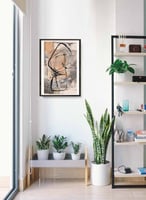 لوحة كانفاس على إطار خشبي، تصميم فن تجريدي، للمنزل...