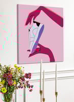 لوحة كانفاس على إطار خشبي بالفن التصوري لتصميم حذا...