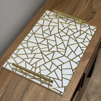 صينية تقديم من الأكريليك بتصميم مزخرف ومقابض معدني...