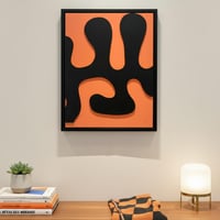 لوحة جدارية بارزة مصنوعة يدويا بتصميم عصري مع إطار...