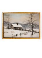 لوحة كانفاس على إطار خشبي بإطار خارجي باللون الخشب...