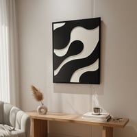 لوحة جدارية بارزة مصنوعة يدويا بتصميم عصري مع إطار...