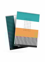 طقم من ٢ مفكرة دفتر ملاحظات بسلك حلزوني لكل واحدة...