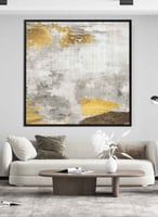 لوحة كانفاس مربع على إطار خشبي، تصميم فن زيتي ، لل...